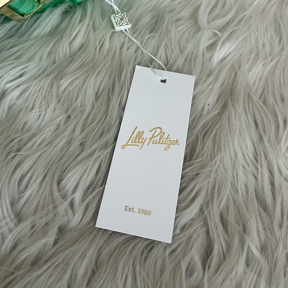 {Lilly Pulitzer} Glenna Belt Bag in Fauna Green Performance Gingham - NWT - Picture 7 of 9